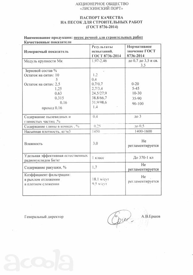 Речной песок продажа